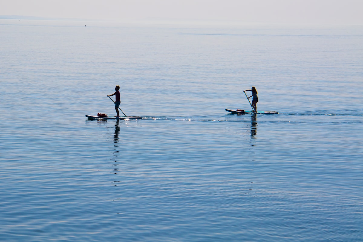Paddleboarding on calm waters